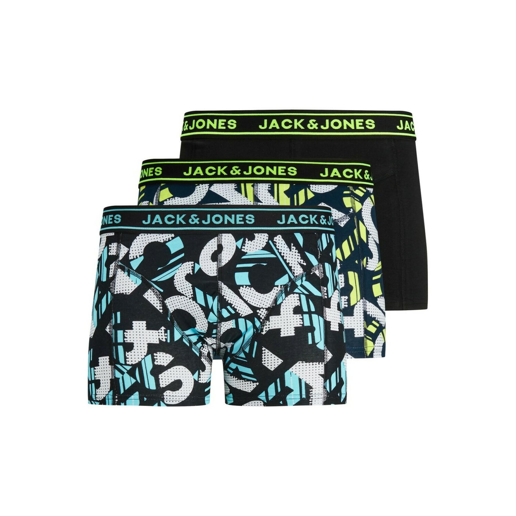 Set van 3 boxers voor kinderen Jack & Jones Logo Print
