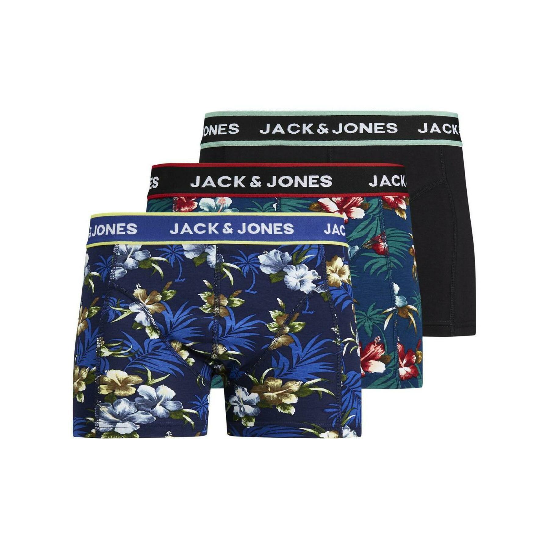 Set van 3 boxers voor kinderen Jack & Jones flower