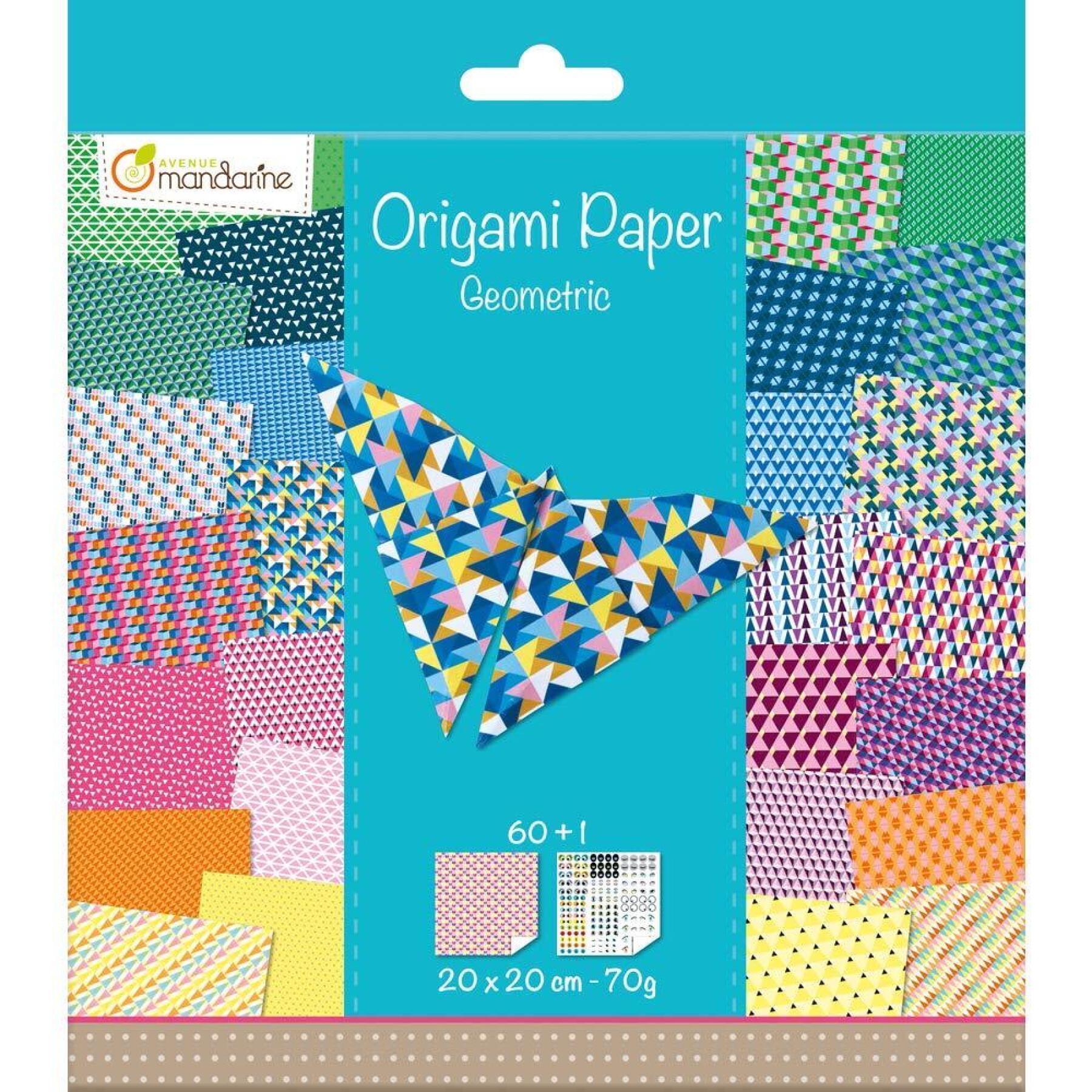 60 origamivellen Avenue Mandarine Geometric 20 x 20 cm, 70g