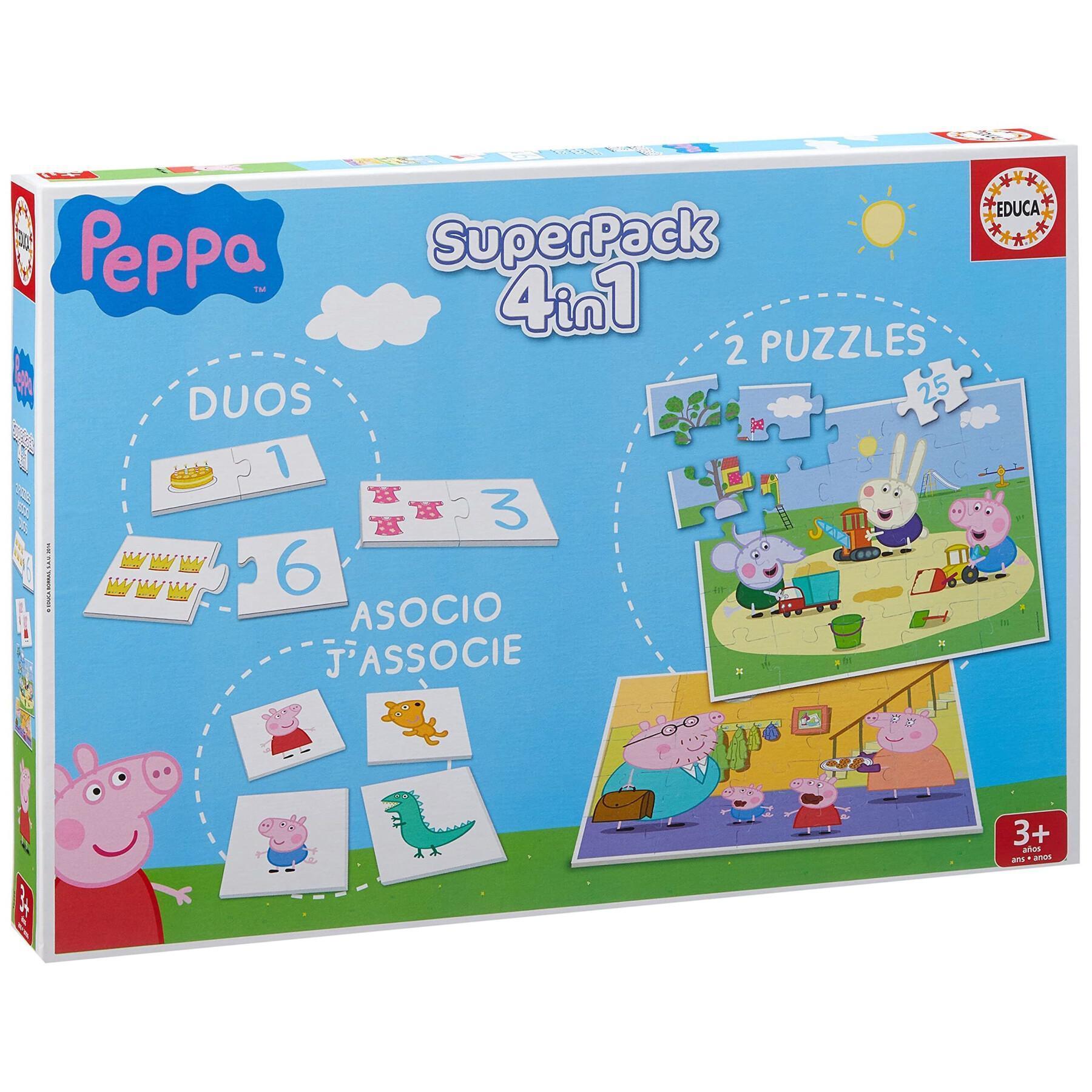 Set van 4 educatieve spellen Peppa Pig SúperLot