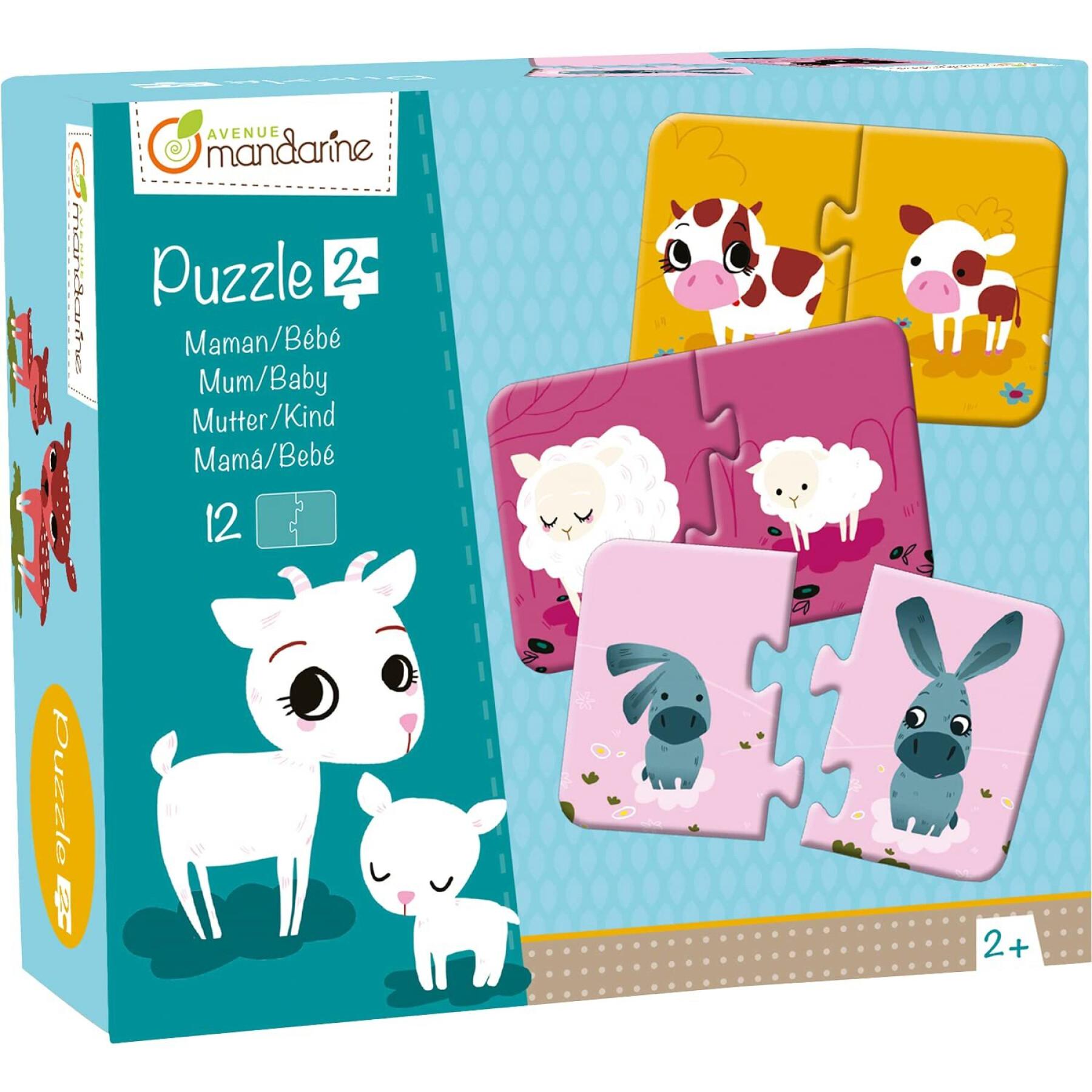 2-delige puzzels Avenue Mandarine Maman/baby (12 p)