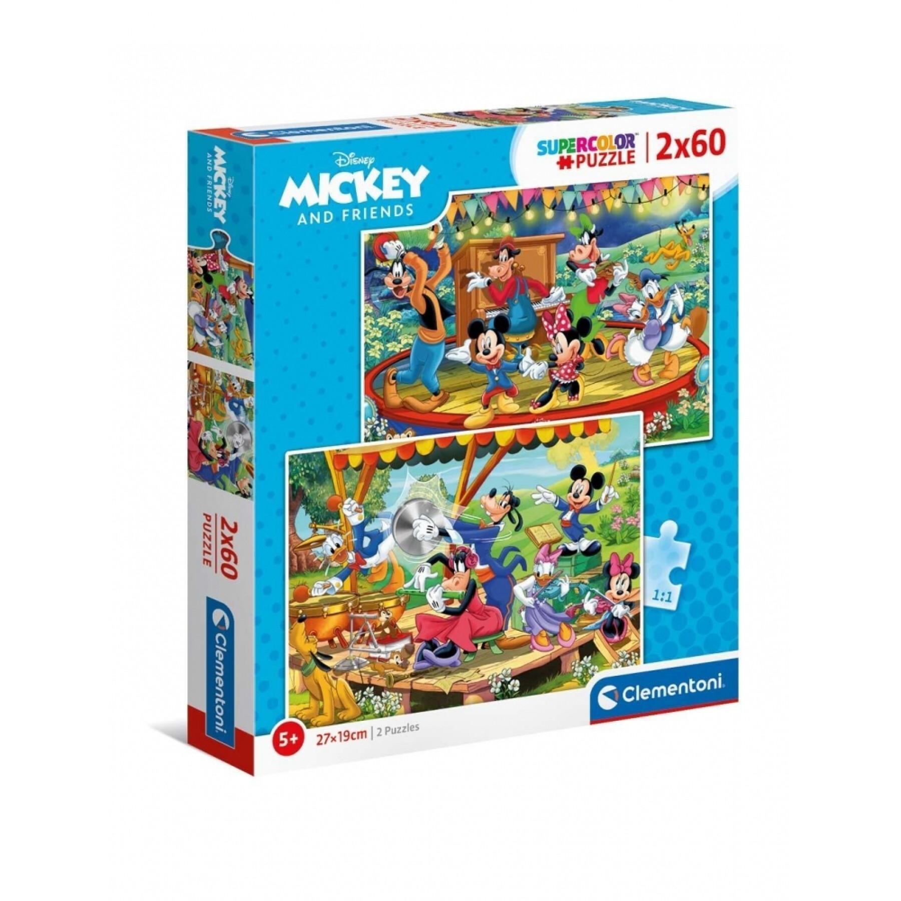 2-delige puzzel x 60 stukjes Clementoni Mickey Mouse