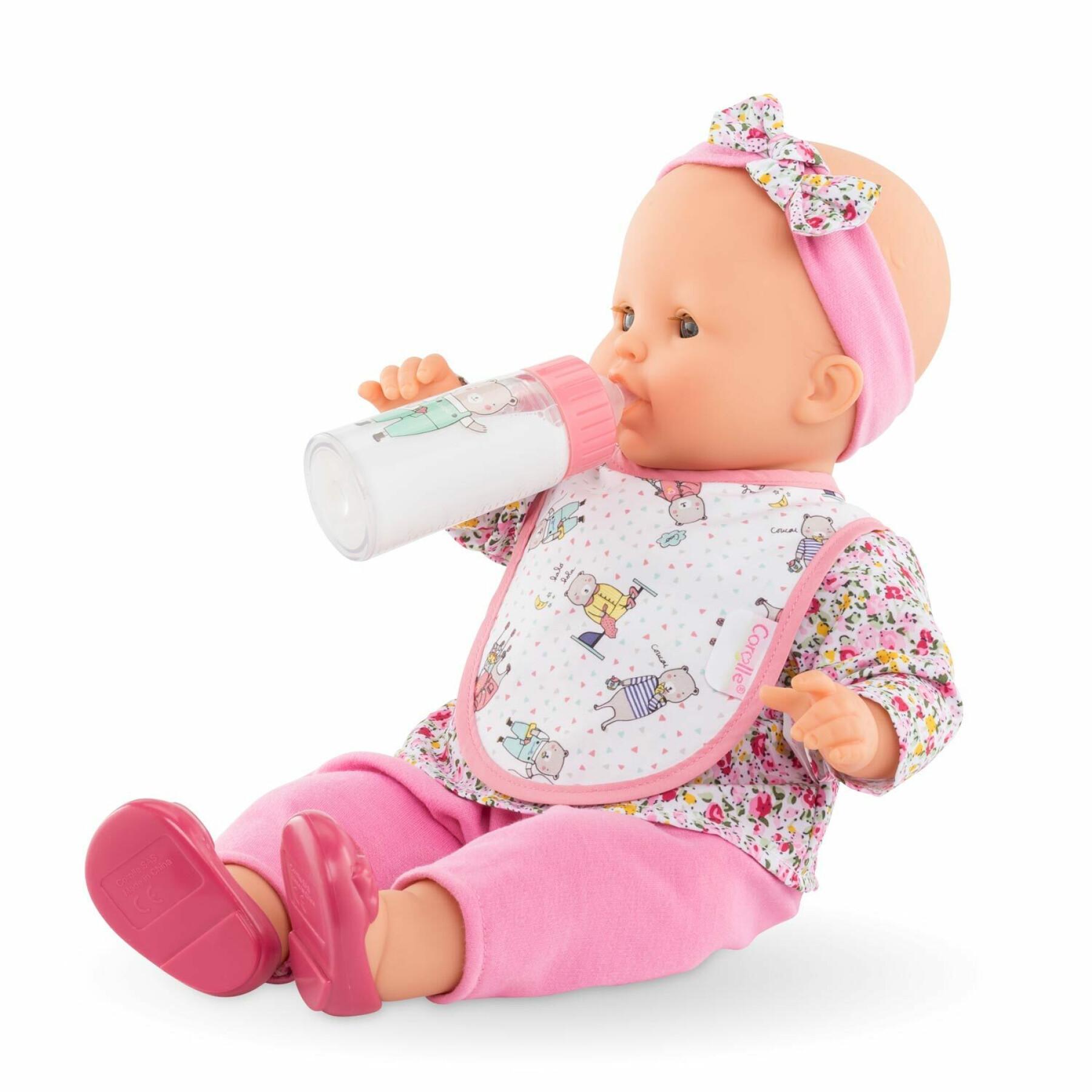 Slabbetje en flesje voor de baby Corolle