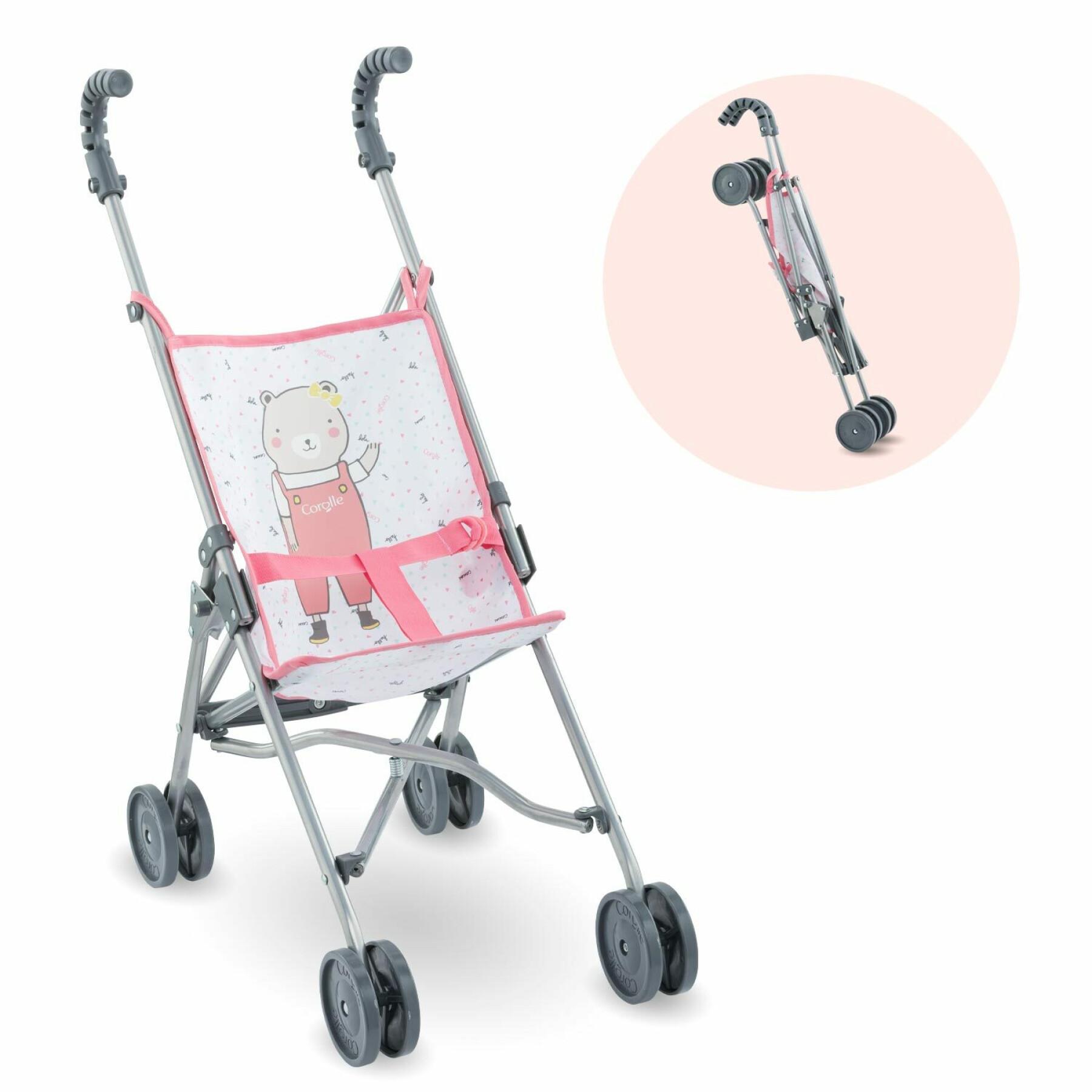 Roze wandelwagen voor baby Corolle