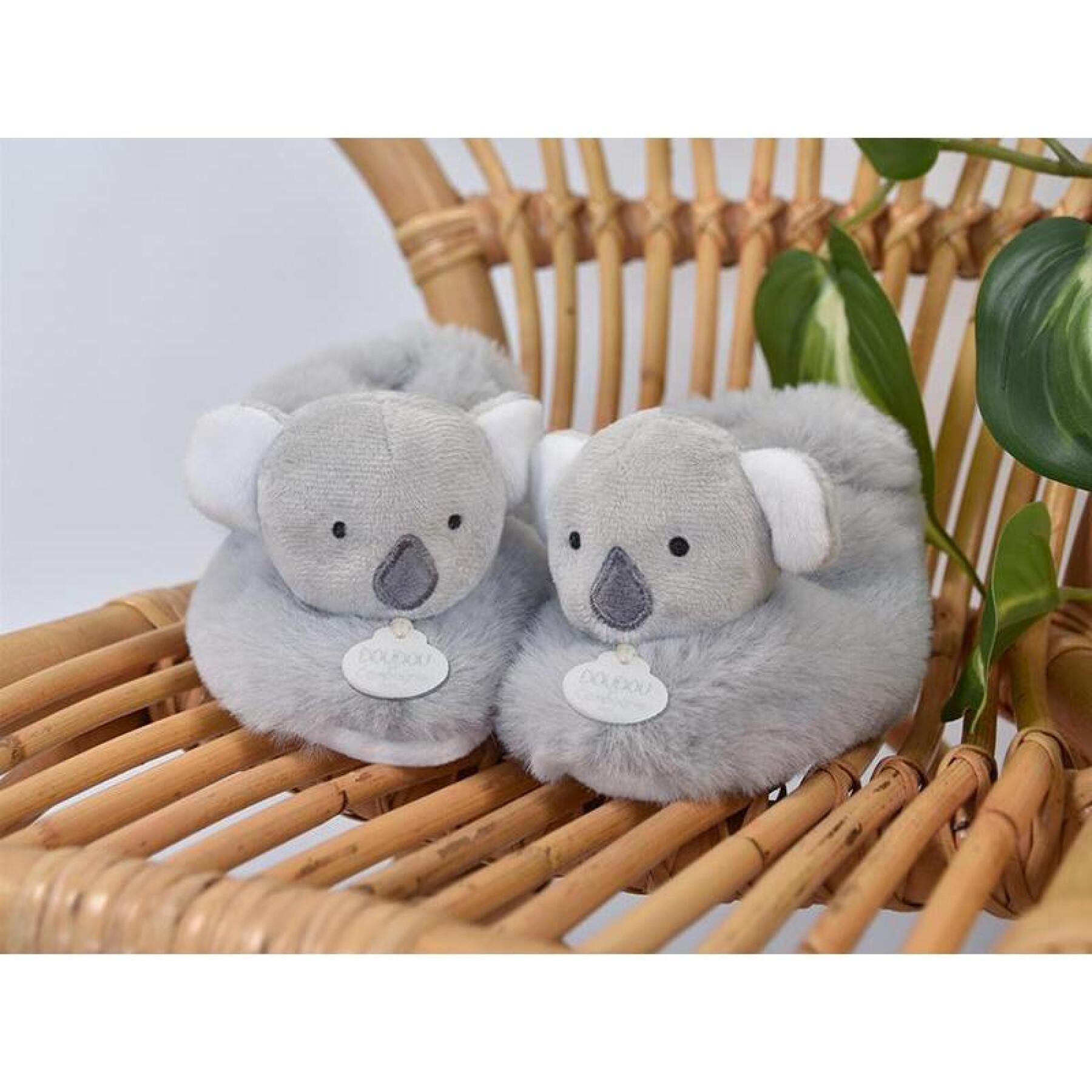 Pantoffels met rammelaar Doudou & compagnie Unicef - Koala