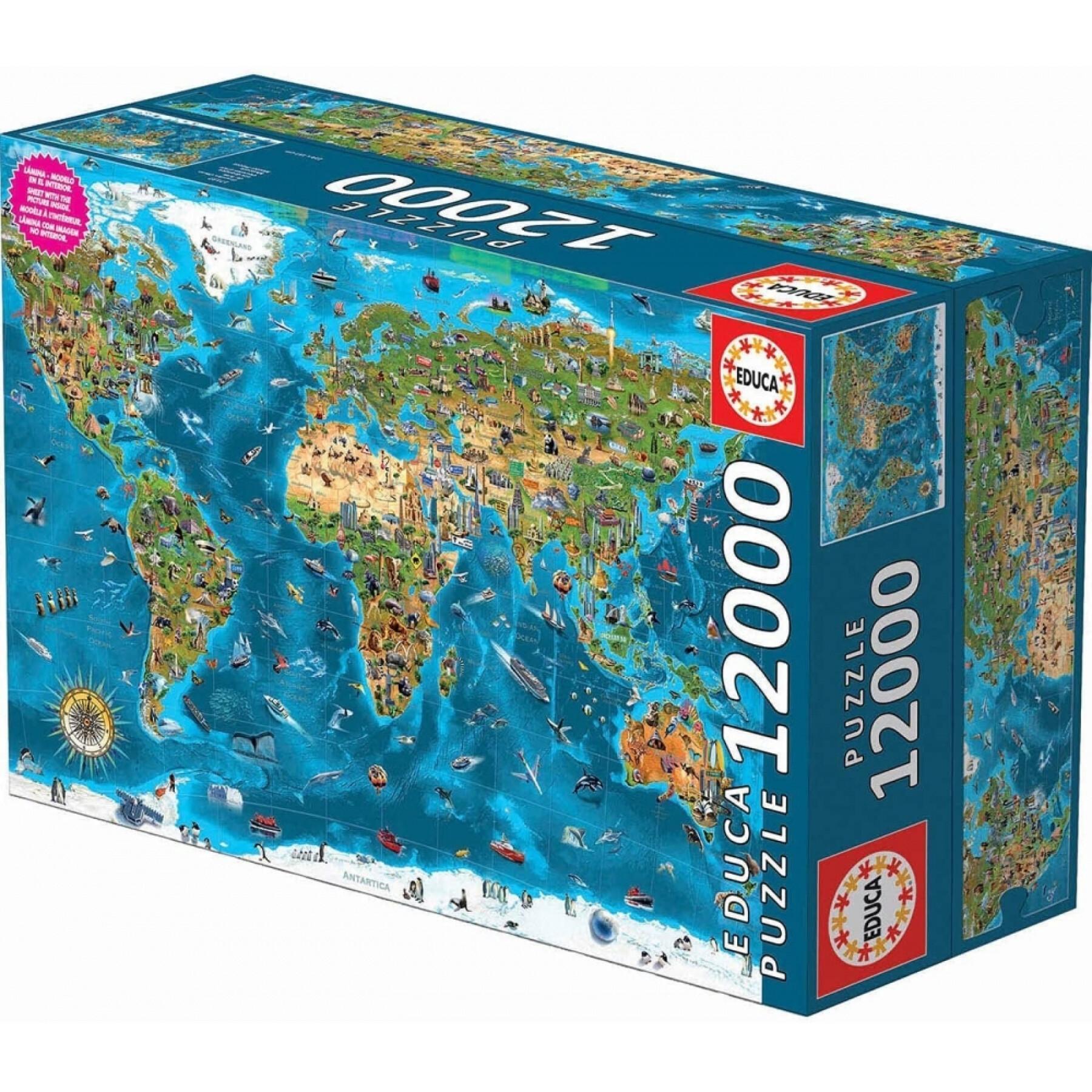 12.000 stukjes puzzel Educa Maravillas Del Mundo