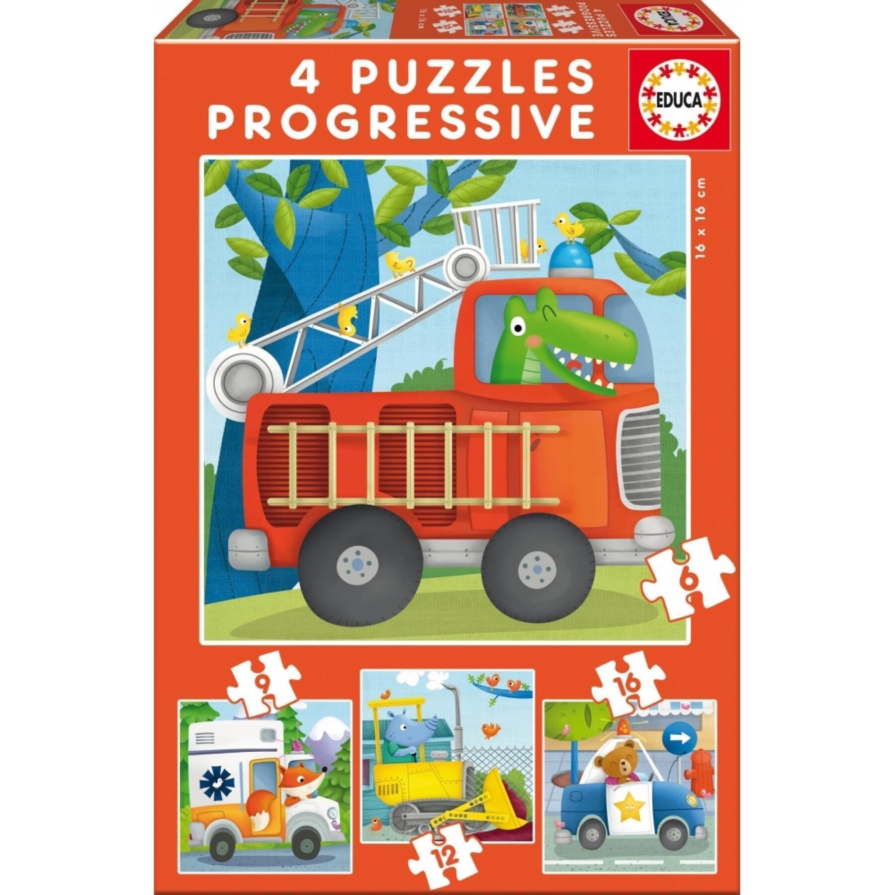 6-9-12-16 delige progressieve puzzel Rescue Patrol Educa