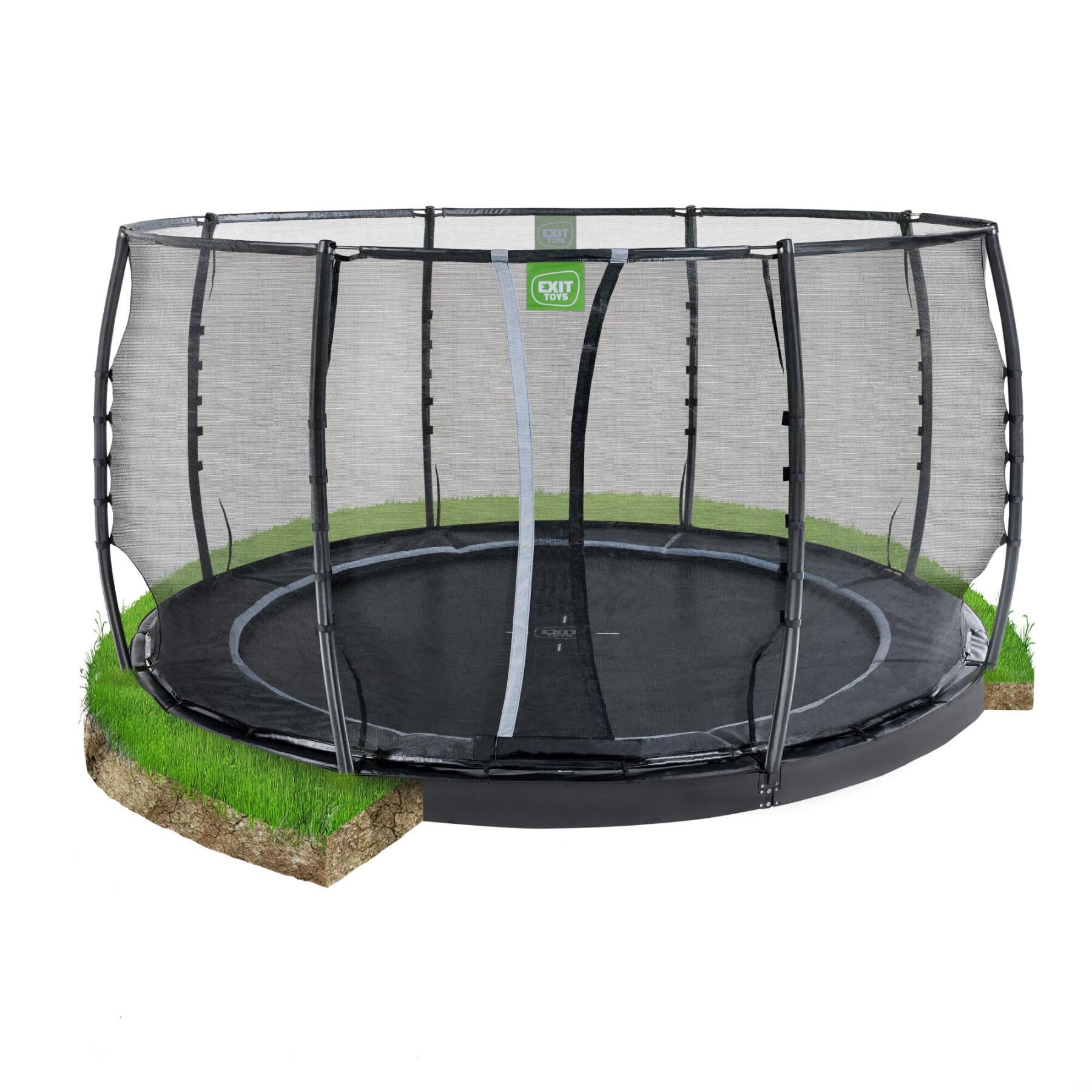 Ondergrondse trampoline op grondniveau met veiligheidsnet Exit Toys Dynamic 427 cm