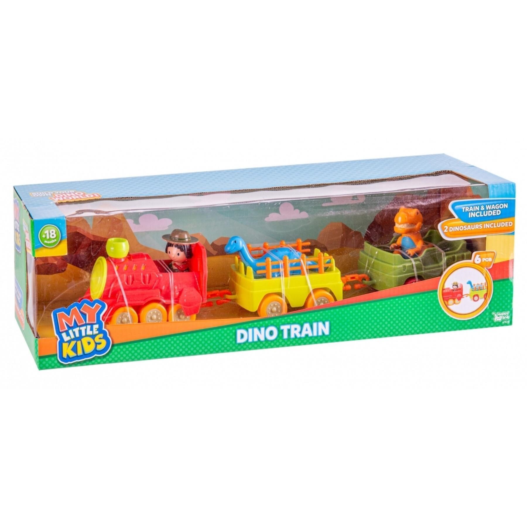 Kleutertrein met 2 wagons Fantastiko Dino