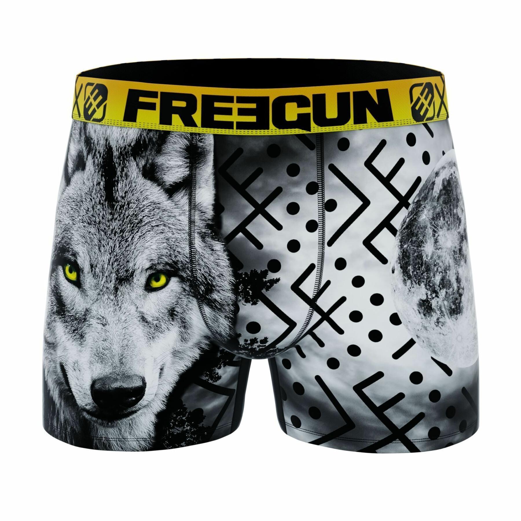 Boxershorts van gerecycleerd polyester met wolfopdruk voor kinderen Freegun