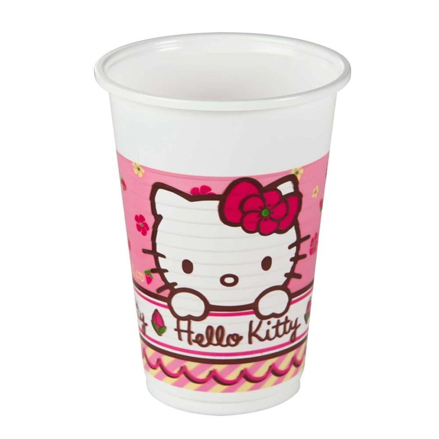 Pak 10 plastic bekers Hello Kitty