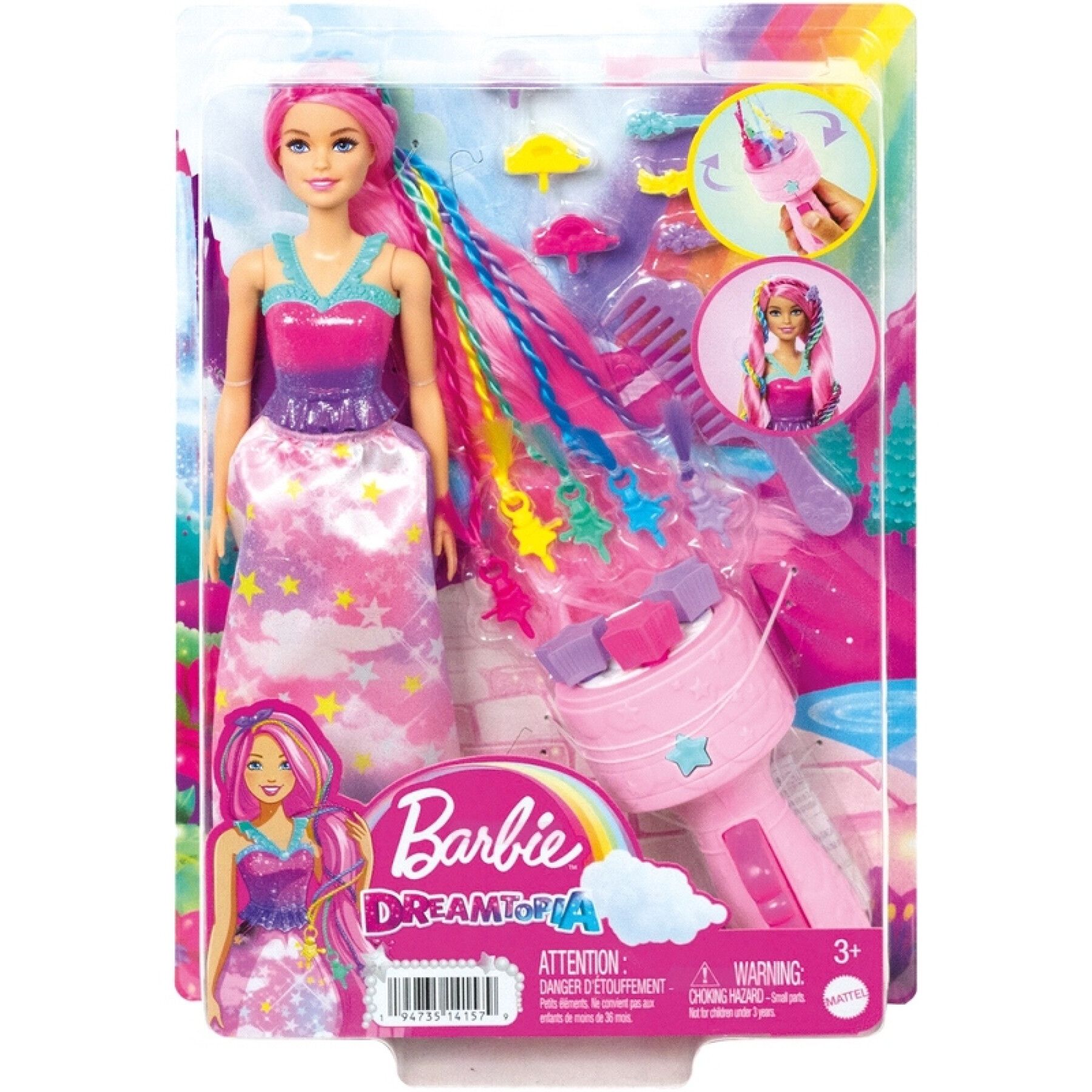 Barbiepop met magische vlechten Mattel France