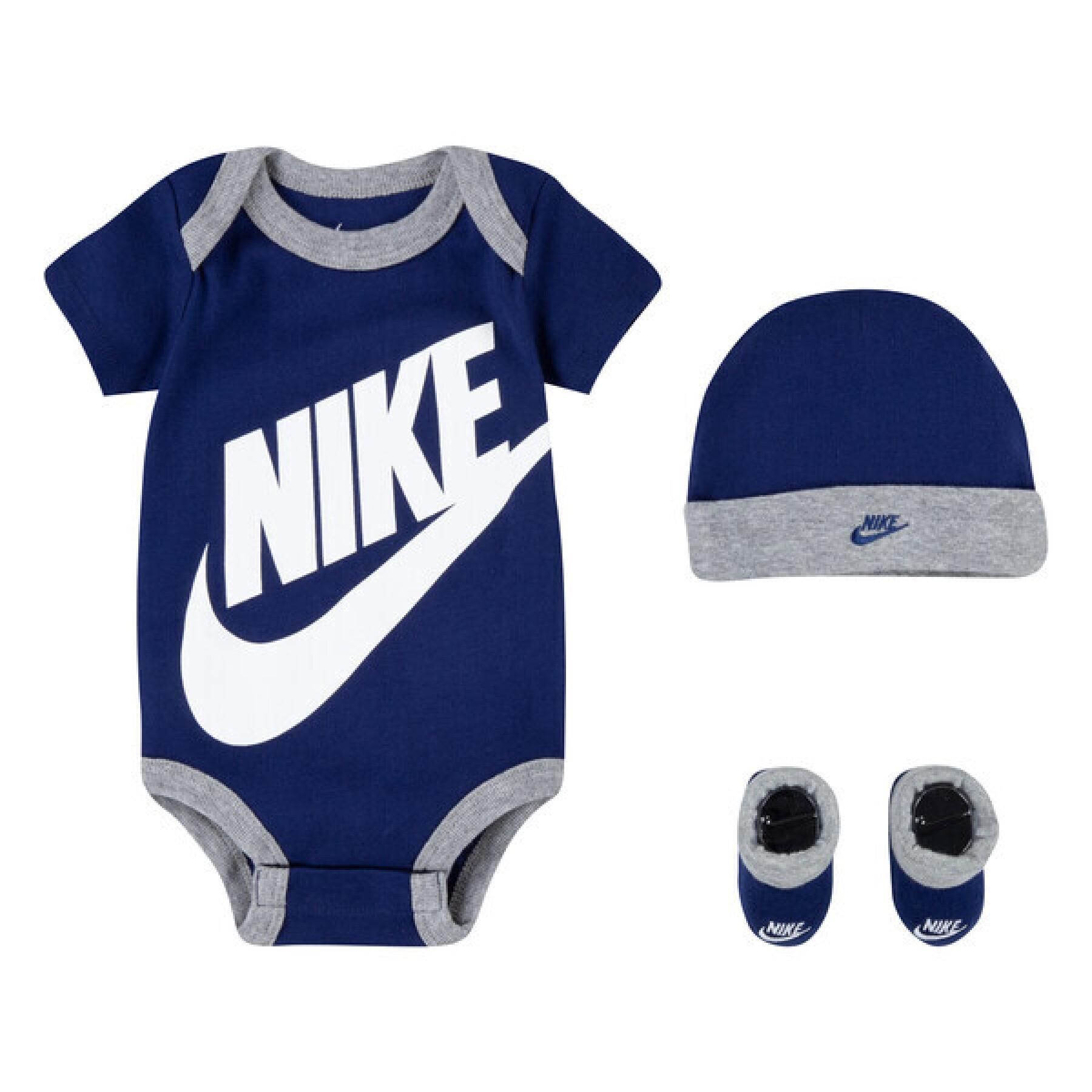 Romper + muts + slofjes voor babyjongens Nike NHN Furura Logo