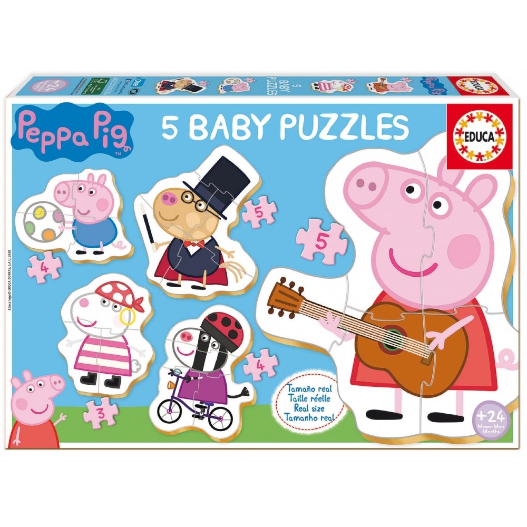 5 in 1 puzzel Peppa Pig