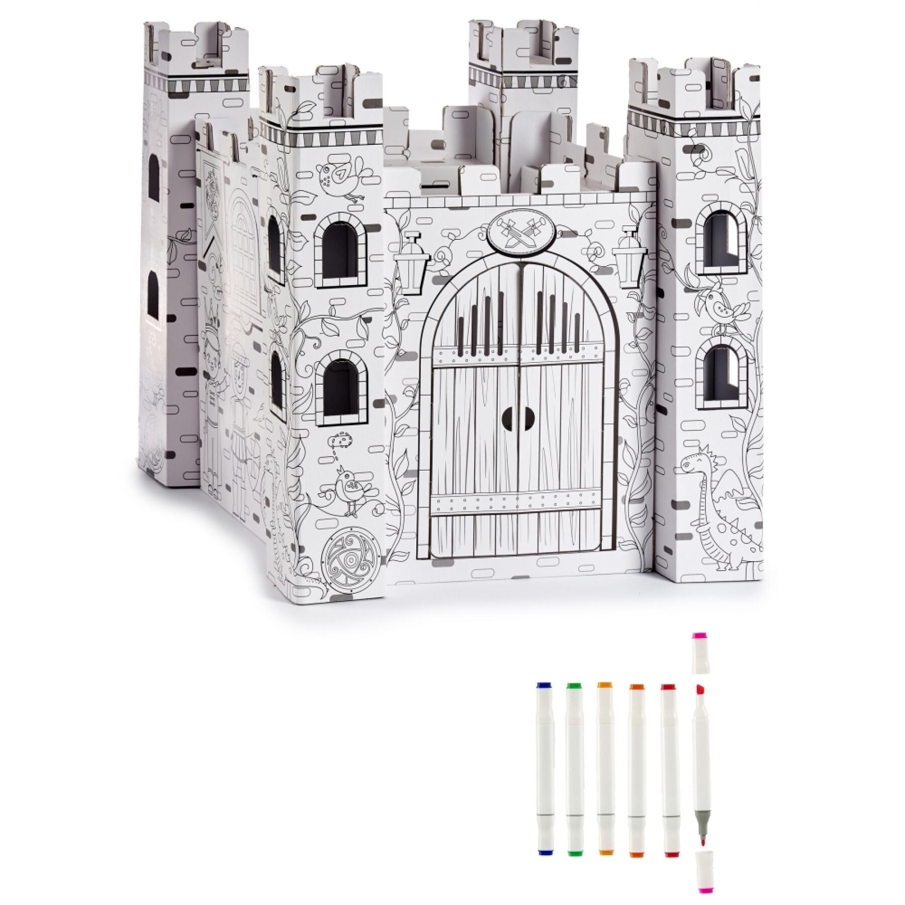 3d kartonnen kasteel om in elkaar te zetten en te versieren Pincello