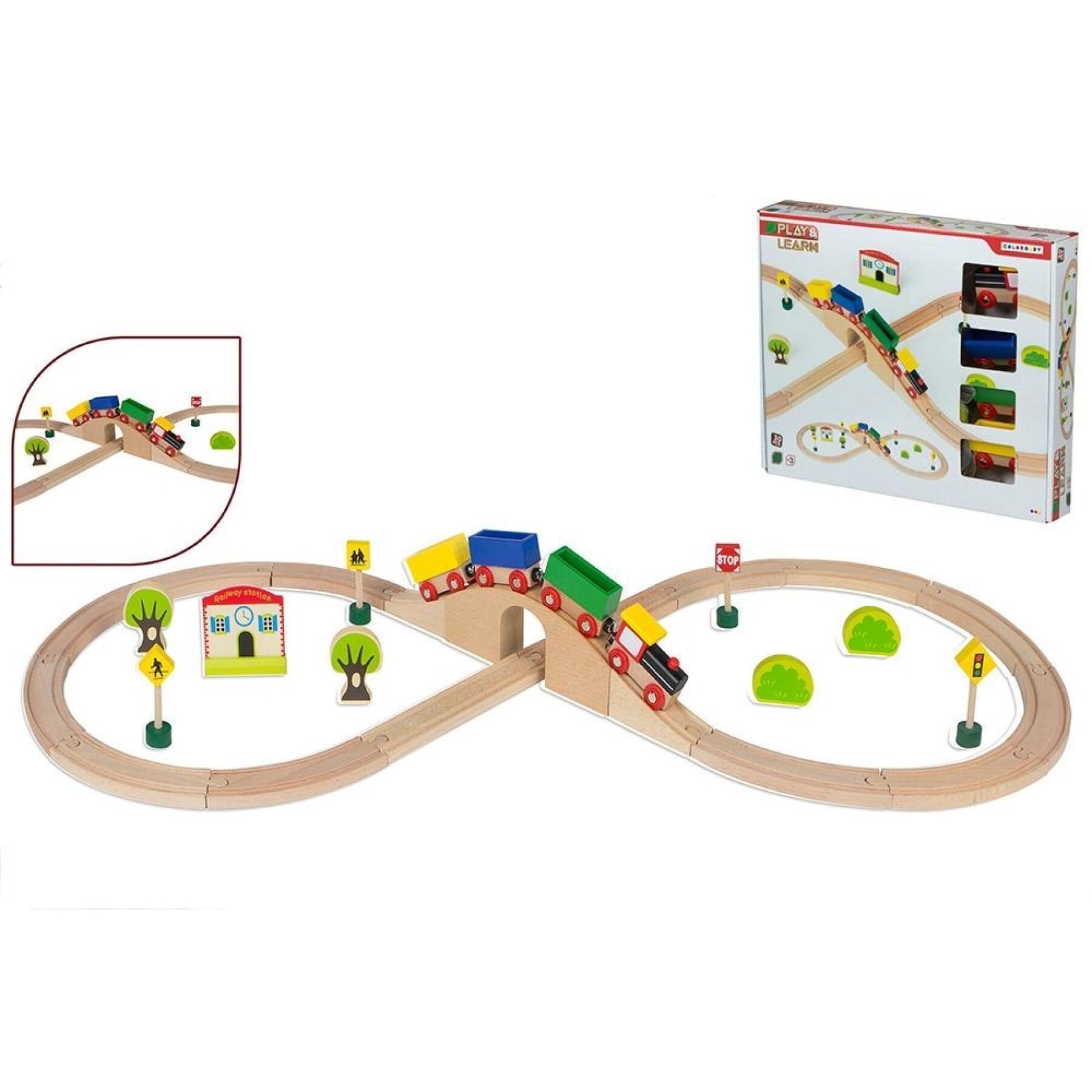 30-delige houten treinset Play & Learn
