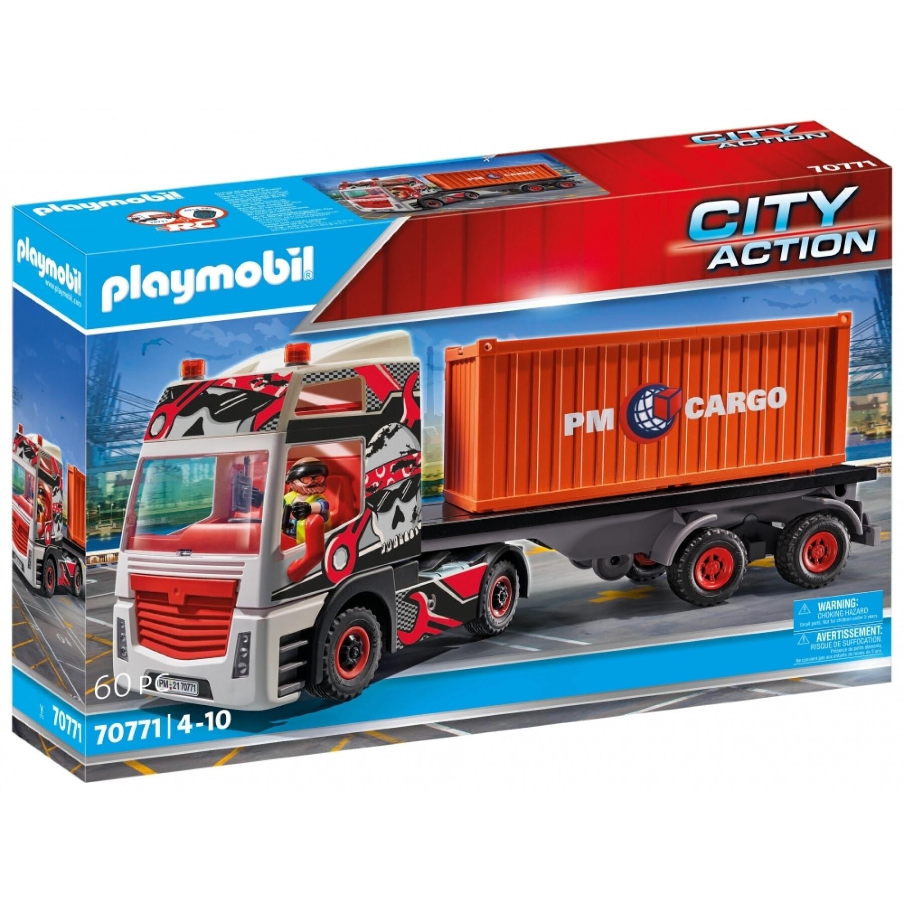 Vrachtwagen met stadsaanhanger Playmobil