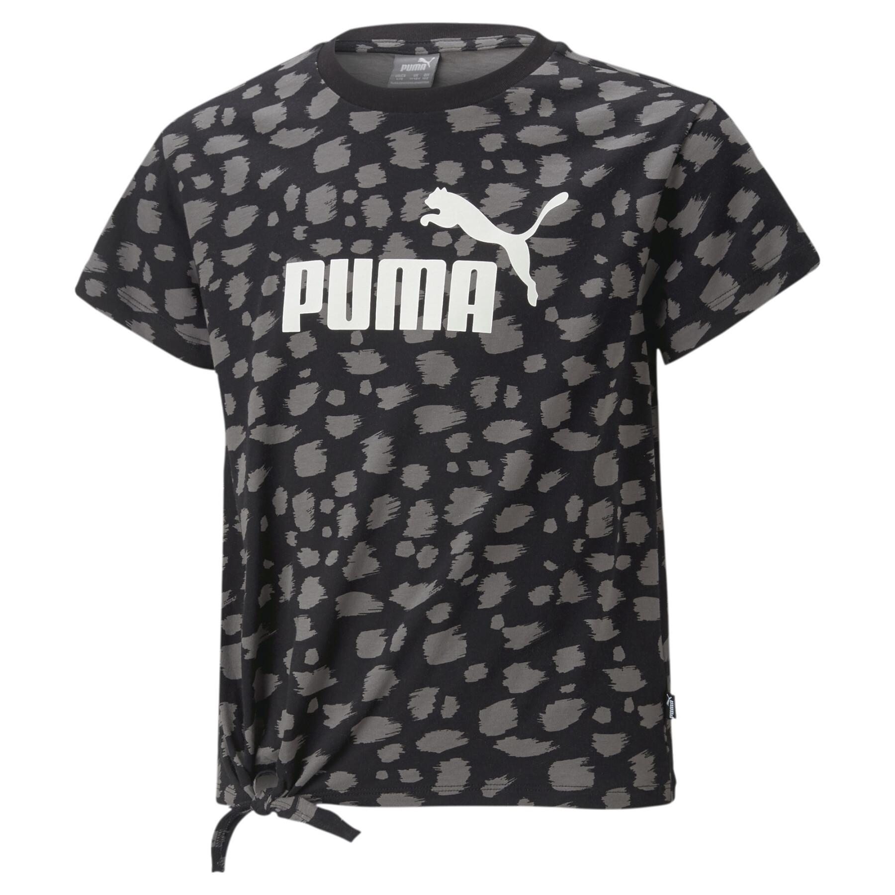 Meisjes t-shirt met geknoopte dierenprint Puma ESS+ AOP