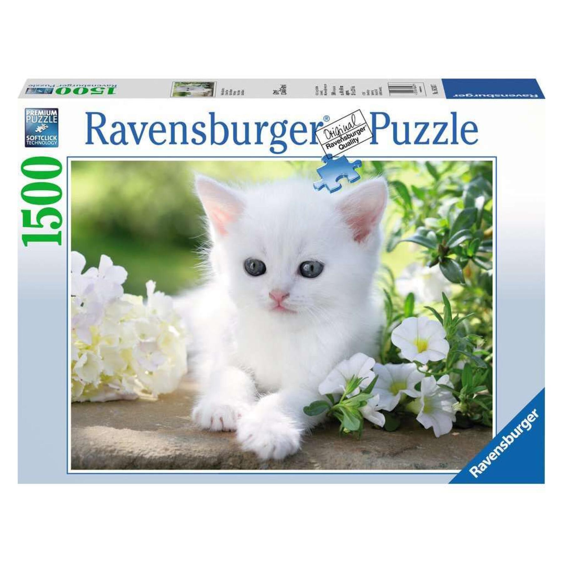 1500 stukjes puzzel kitten wit Ravensburger