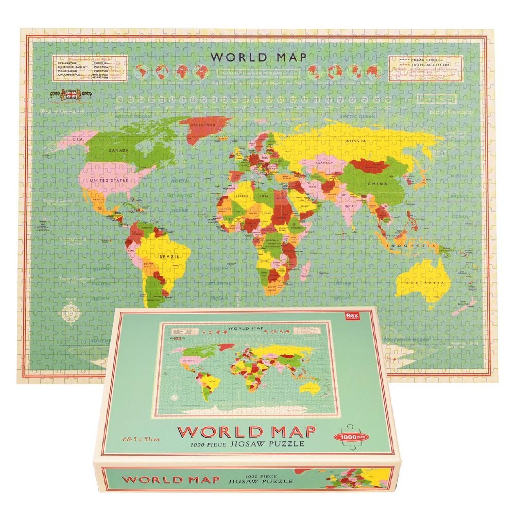 1000 stukjes puzzel Rex London World Map