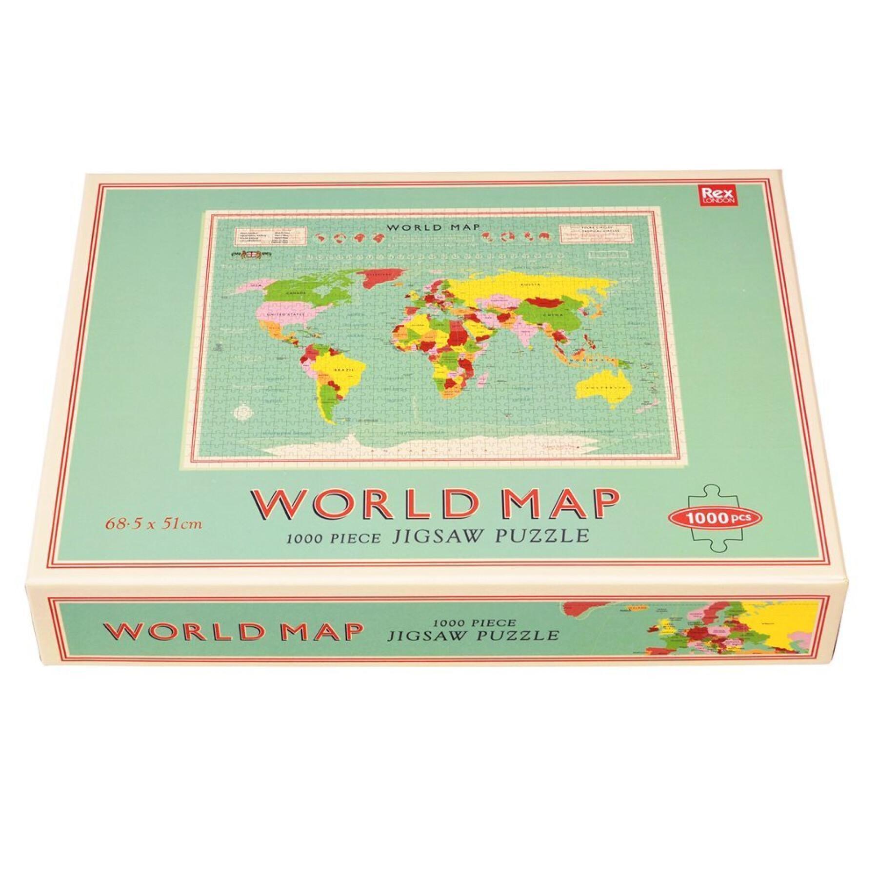 1000 stukjes puzzel Rex London World Map