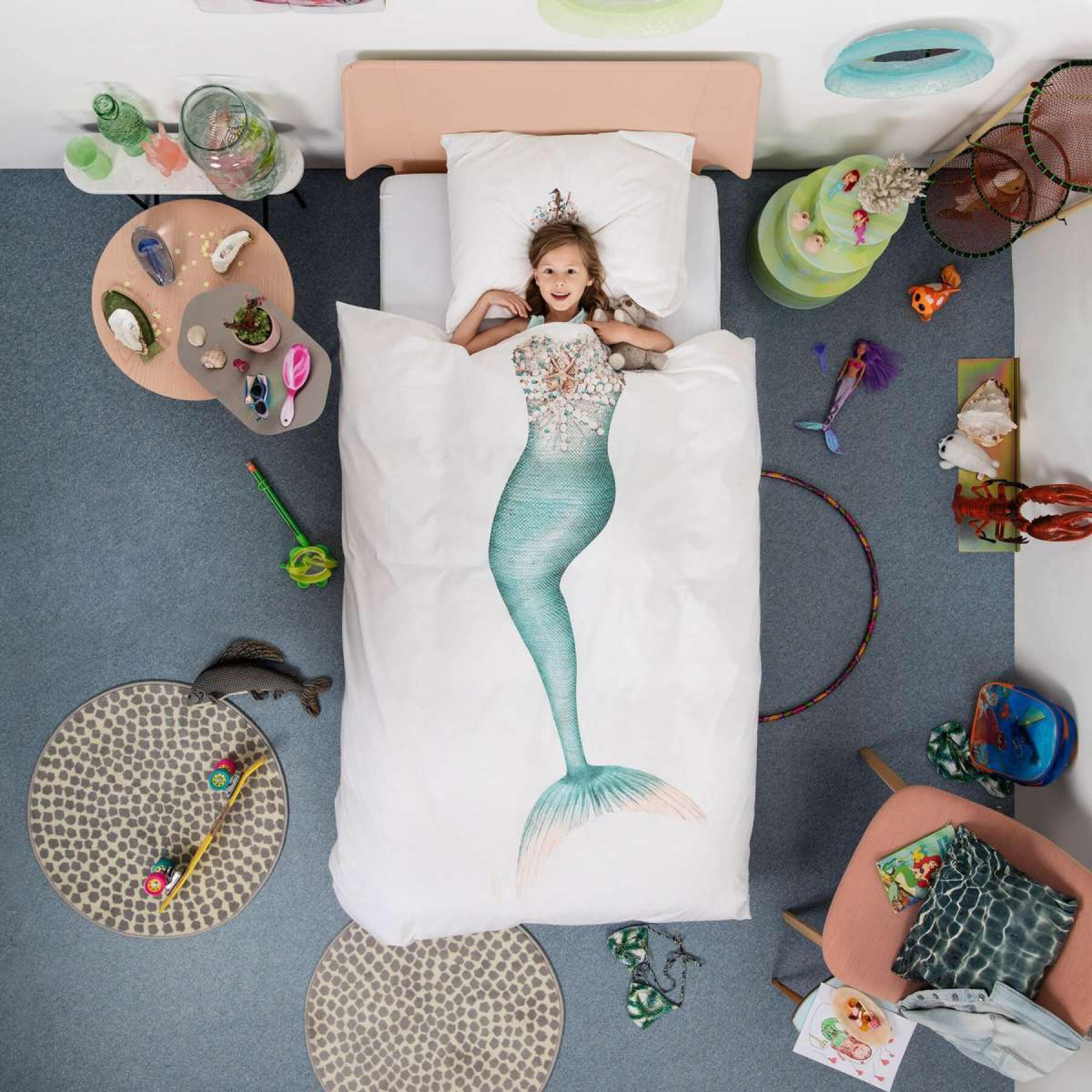 Dekbedovertrek en kussensloop voor kinderen Snurk Mermaid