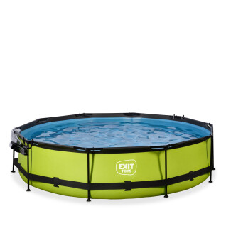 Zwembad met filterpomp en kinderkoepel Exit Toys Lime 360 x 76 cm