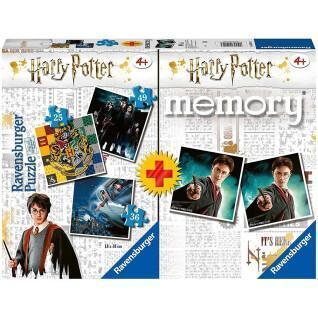 Driedubbele puzzel + memory pack Harry Potter