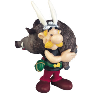 Asterix figuur die een zwijn draagt Plastoy