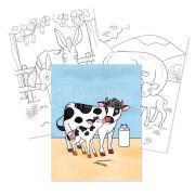 Boekje met 24 kleurplaten boerderijdieren Avenue Mandarine Graffy Maman-Baby