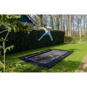 Ondergrondse trampoline op grondniveau met freezone veiligheidstegels Exit Toys Dynamic 275 x 458 cm