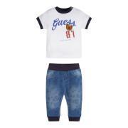 T-shirt met spijkerbroek + joggingpak voor babyjongens Guess